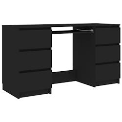 Helloshop26 - Bureau table poste de travail meuble d'ordinateur informatique étude 140 x 50 x 77 cm bois d'ingénierie noir 02_0023918 - 3000214579955_0