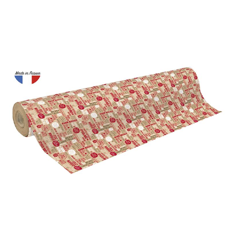 KRAFT BRUT 70G, RL 50X0,70M MOTS DE NOËL
