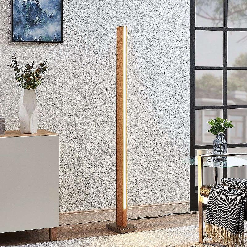 LUCANDE LAMPE SUR PIED LED TAMLIN, 152 CM, BOIS, HÊTRE, 3000K