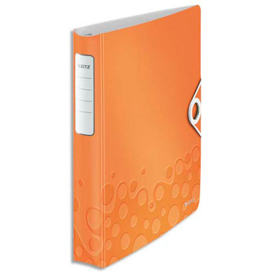 CLASSEUR 4 ANNEAUX DIAM.30 MM LEITZ WOW SOFTCLICK EN POLYPROPYLENE - DOS 50MM - COLORIS ORANGE