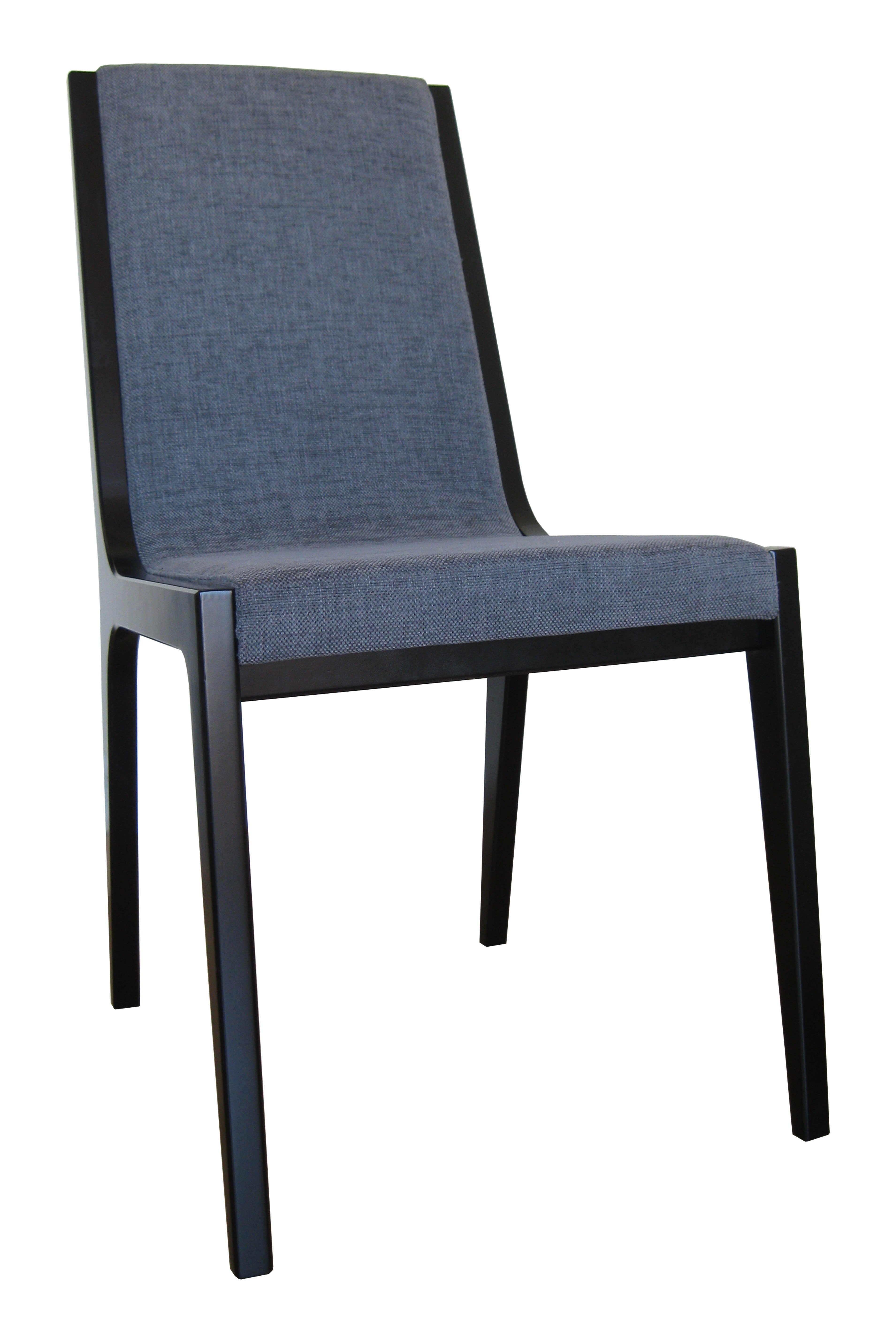 Lot de 2 chaises Seven en hêtre massif - design noir et gris - fabrication française_0
