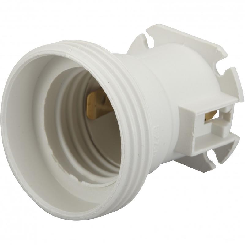 Douille E14 Zenitech - Blanc Lisse - 2A 250V - Pour Luminaire