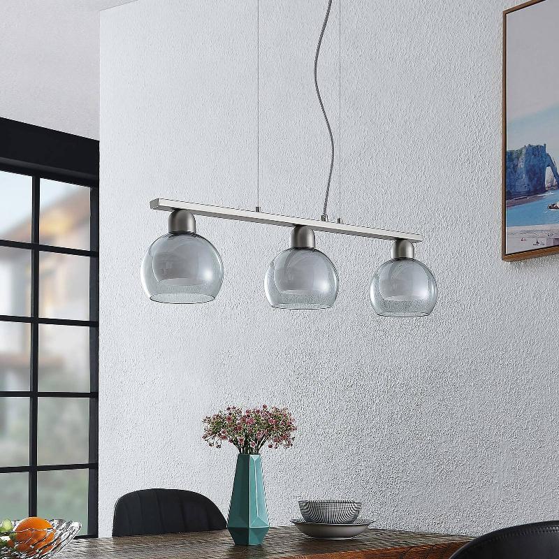 LUCANDE KAIYA, SUSPENSION, À 3 LAMPES, Ø 14 CM, ALLONGÉE