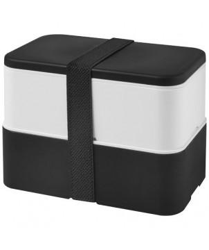 LUNCH BOX MIYO À DEUX BLOCS - NOIR - VAISSELLE JETABLE ET INCASSABLE PERSONNALISÉE
