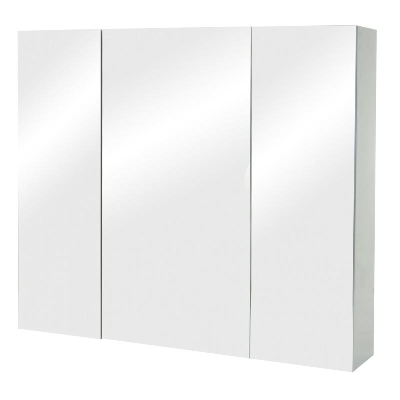 Mendler Armoire de toilette HWC-B19b, armoire de bain suspendue, 6 étagères haute brillance FSC®-certifié 70x80x16cm ~ gris - gris Bois massif 97810_0