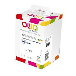 OWA CARTOUCHE D'ENCRE REMANUFACTURÉE COMPATIBLE POUR BROTHER LC223 - PACK 4 COULEURS