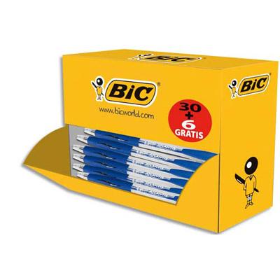 PACK ECO DE 30+6 STYLO BILLE ATLANTIS BLEU - POINTE MOYENNE - RECHARGEABLE - BILLE INDEFORMABLE