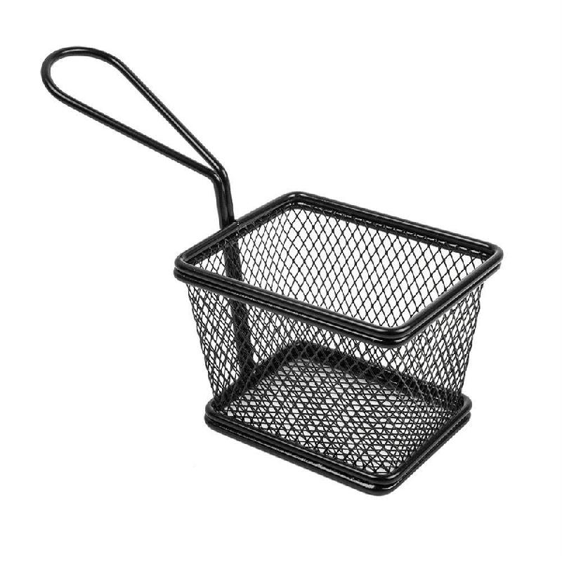 Panier à frites en inox noir 1 portion 10x7,8x7cm - par 6_0