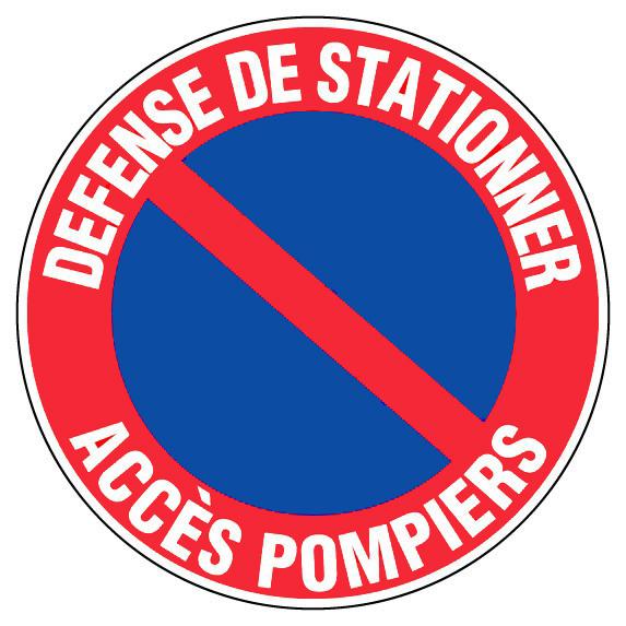 Panneau d’interdiction rond 300mm ''défense de stationner accès pompier'' - NOVAP - 4034294 - 535455_0