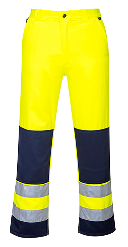 Pantalon haute-visibilité Séville jaune marine TX71 - CE, bandes réfléchissantes, 6 poches, UPF 50+_0