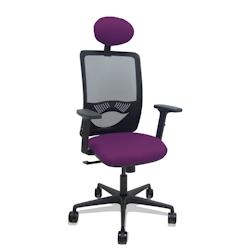 Piqueras y Crespo Silla Zulema sincro malla negra asiento bali morado brazos 2D ruedas 65mm cabecero - violet multi-matériau 390SM840B760B2DB68R65C_0
