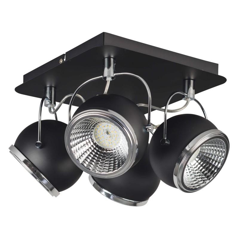 Plafonnier 4 spots moderne Ball 26cm noir - métal, LED GU10 450lm - Paris Prix_0