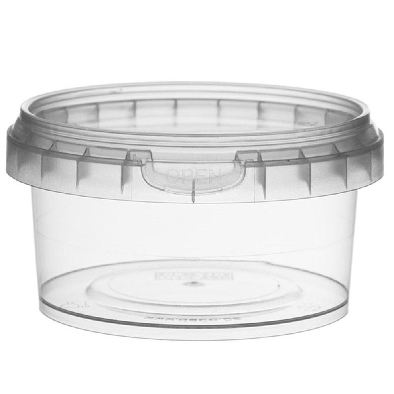 Pot rond transparent avec couvercle inviolable 210cc D9,5x5,1cm - par 494_0