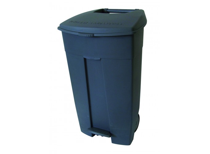 Poubelle mobile à pédale 120 litres - Polypropylène haute densité - Dimensions 890x560x480 mm_0