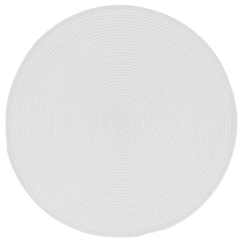 Set de table rond tressé 38 cm blanc - Paris Prix - 100% polypropylène, nettoyage facile_0