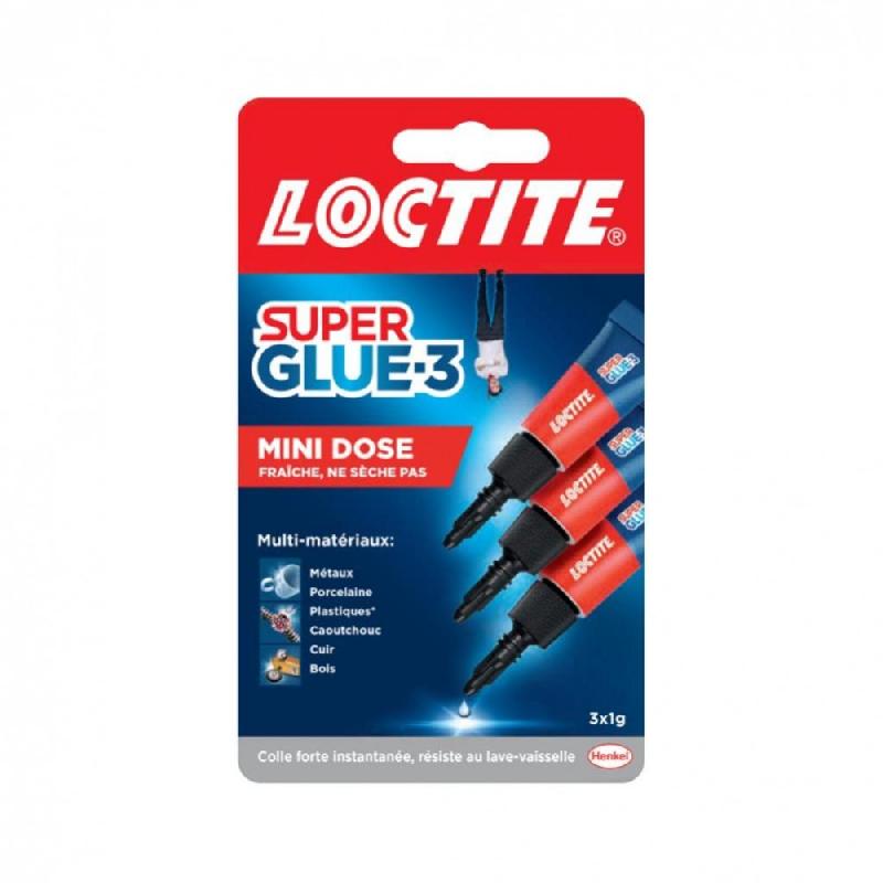 Super glue 3 cyanoacrylate LOCTITE - colle liquide 3 x 1g - ultra puissante et résistante à l'eau_0