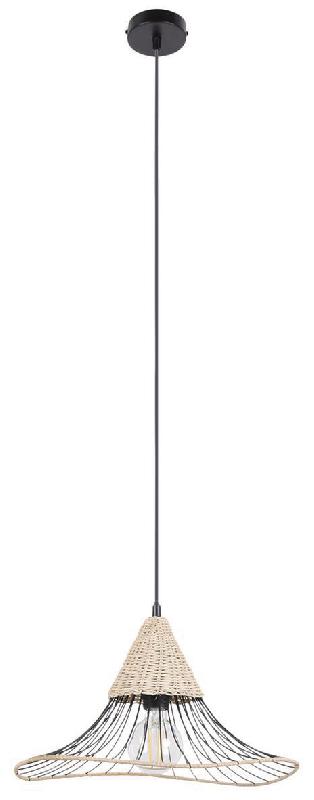 SUSPENSION MÉTAL ET ROTIN LIZZIE Ø40 CM NOIR/NATUREL COREP - MANUTAN COLLECTIVITÉS