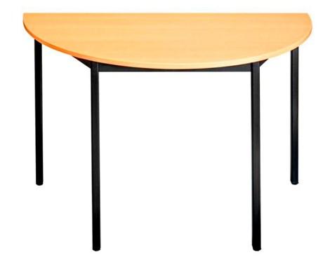 TABLE DE RÉUNION MODULAIRE 1/2 RONDE HÊTRE NOIR 120 X 60 CM