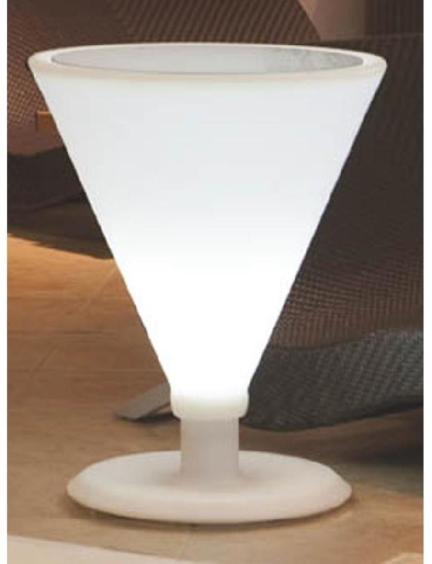 Table lumineuse Malaga - résine haute qualité - pied neutre ou noir - kit LED inclus_0