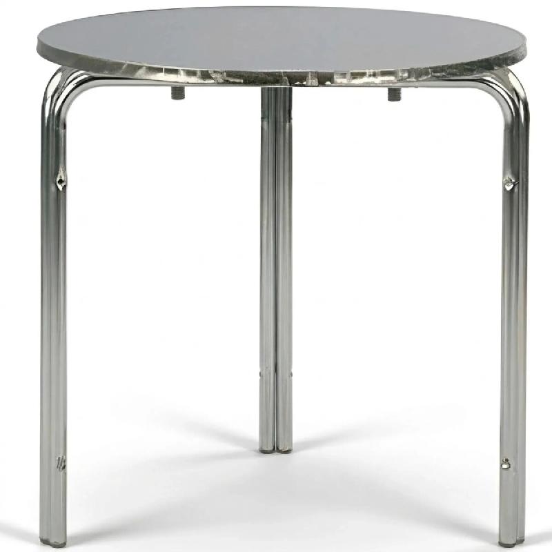 Tables rondes en aluminium Ø 60 cm pour terrasse. Mobilier CHR empilable pour intérieur et extérieur de bar, restaurant et café. - 1536_0