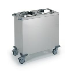 Tournus Equipement Chariot assiettes niveau constant neutre 2 piles d'assiettes Tournus - 808182 - gris inox 808182_0