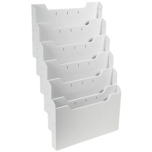 TRIEUR MURAL A4 HORIZONTAL 6 CASES - GRIS LUMIÈRE - EXACOMPTA