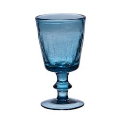 Verre à pied Lussan craquelé 17 cl bleu x6 -  Rond Verre Table Passion 8.3x8.3 cm - bleu verre 3106233020932_0