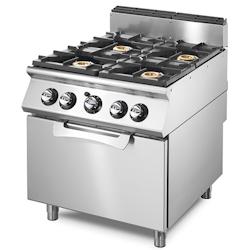 Virtus group Cuisinière gaz sur four électrique statique GN 2/1, 4 brûleurs- Virtus - VS9080CFGE - 0698142563325_0