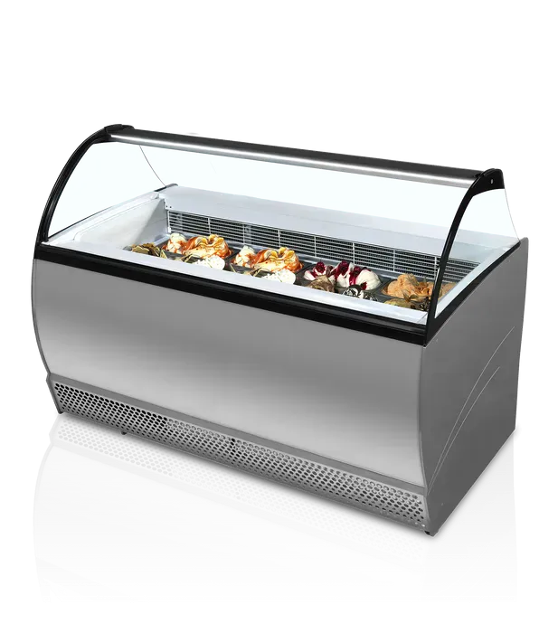 Vitrine congélateur de crème glacée gris - 1647x906x1372 mm - PISABELLA 13LX_0