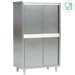 Armoire haute à portes coulissantes AR207V1/B - acier inox AISI 304, double paroi, tablettes réglables_0