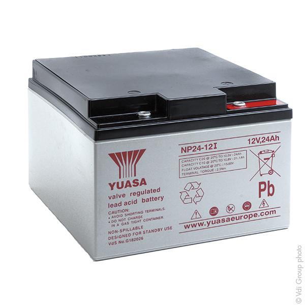 Batterie plomb AGM Yuasa NP24-12I - 12V 24Ah M5-F - Étanche sans entretien, durée de vie 8 ans_0