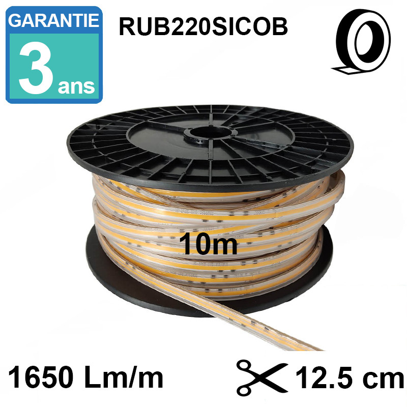 Bobine led 220v - 10 mètre - cob - ip68 -  référence rub220sicob4k_0