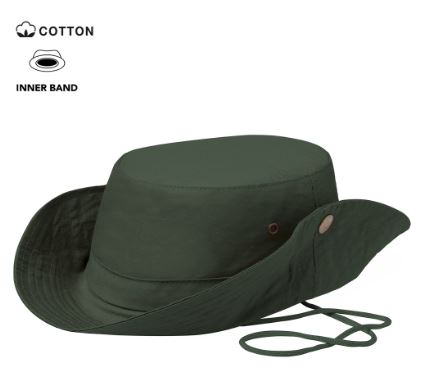 Chapeau en coton Safari - modèle 9335 avec orifices de ventilation et bords réglables_0