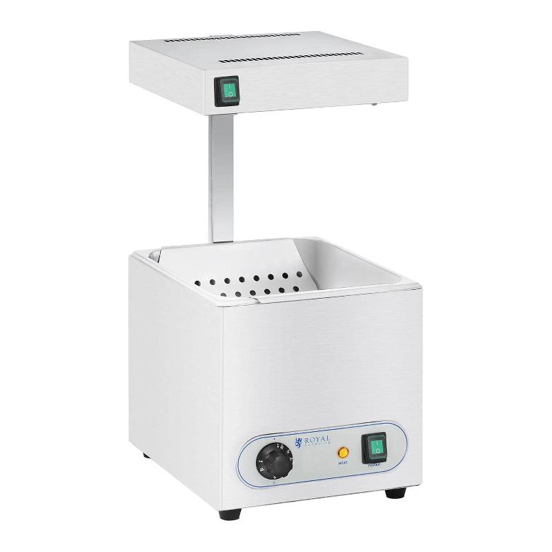 Chauffe frite et lampe chauffante infrarouge - 850W - Acier inoxydable - Température réglable 30-90°C - Bac amovible_0