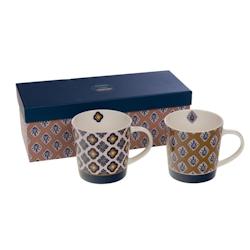 Coffret de 2 mugs Laure 45 cl -  Décoré Rond Porcelaine Amadeus 9.5x9.5 cm - multicolore porcelaine 3520071974675_0