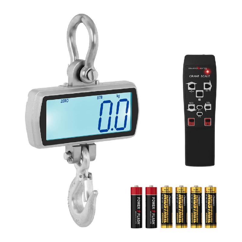 Crochet-peseur balance - 500 kg / 100 g - précision 0,1 kg - alimentation 4 piles AA - écran LCD_0