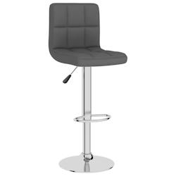 Décoshop26 - Tabouret de bar x1 chaise haute avec dossier en tissu gris foncé et acier DEC029485 - gris 3000257399848_0