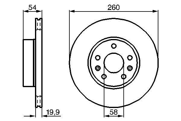 Disque de frein Bosch 0986478218 - ventilé - boîte de 2 disques - côté avant - 5 trous_0