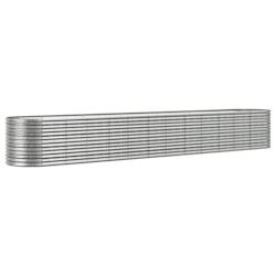 Helloshop26 - Jardinière bac lit surélevé plantes fleurs terrasse jardin de jardin acier enduit de poudre argenté Argent 02_0039711 - 3000218546038_0