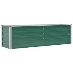 Helloshop26 - Jardinière lit surélevé plantes fleurs jardin acier galvanisé 160 x 40 x 45 cm vert 02_0001092 - 3000074511539_0
