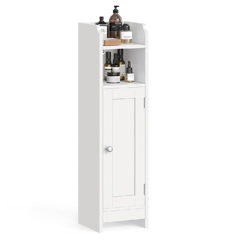 Helloshop26 - Meuble de salle de bain armoire de toilettes 18 x 20 x 80 cm placard fin meuble de rangement haut étagères réglables 12_0006469 - 300_0