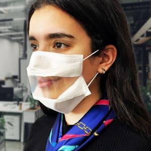Masque lavable UNS Catégorie 1 Aermask-3PT avec fenêtre transparente et filtration >90%_0