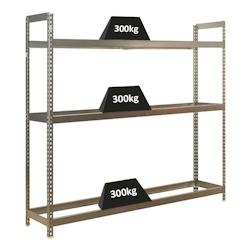 PROREGAL Support à pneus Big METAL SHARK NO.6 | HxLxP 200x180x45cm | Charge du compartiment 300 kg | jusqu'à 21 pneus sur 3 niveaux | Galvanisé - a_0