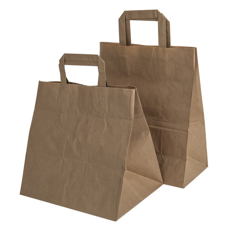 Sac kraft brun - poignées plates - épaisseur 80 à 100 g/m² - 10 formats disponibles_0