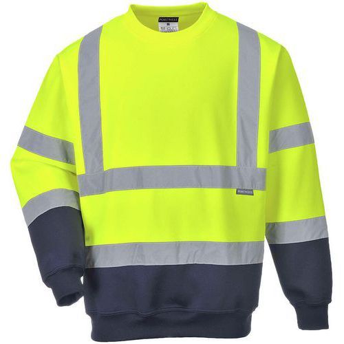 SWEATSHIRT HAUTE-VISIBILITÉ BICOLORE B306 BLEU/JAUNE L - PORTWEST