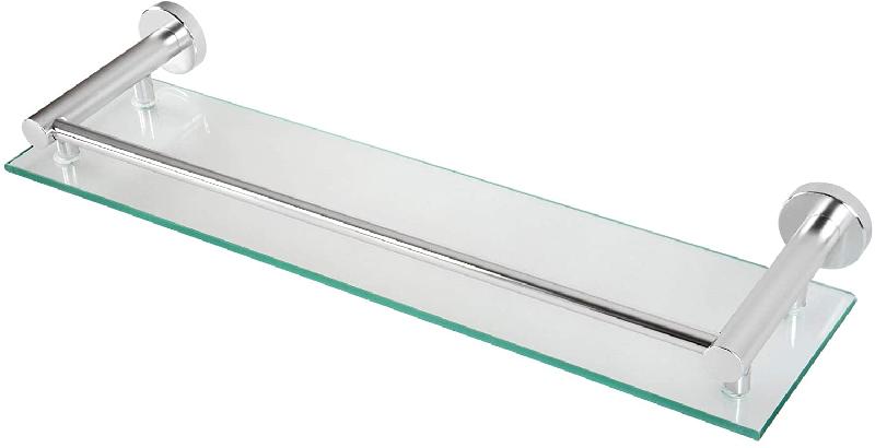 TABLETTE POUR SALLE DE BAIN MURALE EN VERRE TREMPÉ ET ALUMINIUM LARGEUR 50 CM MATÉRIEL DE MONTAGE INCLUS ARGENTÉ ÉTAGÈRE POUR SALLE DE BAIN 01_0000094_0