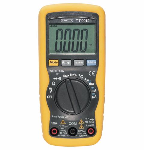 Multimètre numérique portable TURTT9912 - 4000 points, 0.5% précision, 600V, 10A AC/DC_0