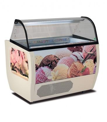Vitrine à crèmes glacées Rumba 10 - Rumba 13 avec froid statique ou ventilé, vitres bombées et structure personnalisable_0
