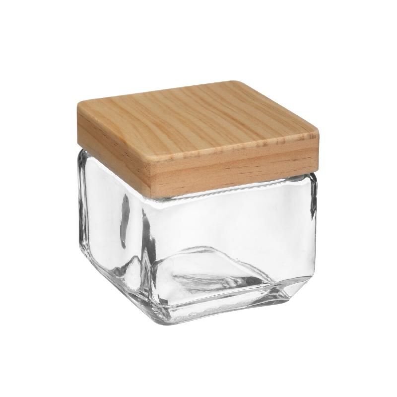 5FIVE - Bocal carré en verre 0,85 L, couleur beige - transparent verre JJ146_0
