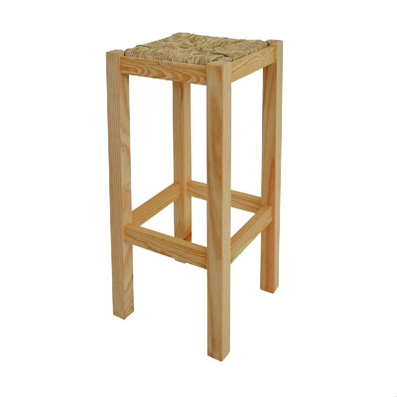 Aranaz MUEBLEAR - Tabouret rustique haut verni - beige 38271_0